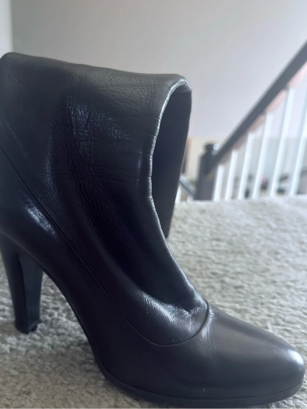 Prada Classic Black Leather Knee-High Women's Boots.